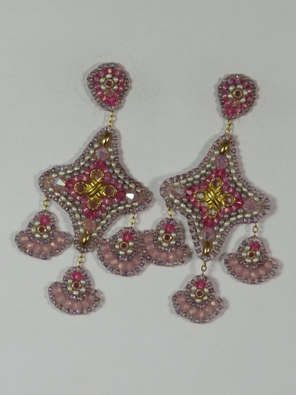 Handmade iridescent purple earrings